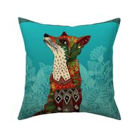 ice floral fox 18 inch pillow panel