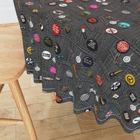 '80s Rock & Roll Flair* (Black Denim) || retro buttons & pins