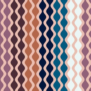 Falling Waves Seamless Repeating Pattern on Pink
