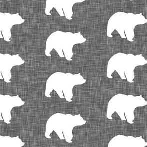 bears on dark grey linen