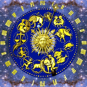 8 clocks time stars universe galaxy zodiac Horoscope Aries Taurus Gemini Cancer Leo Virgo Libra Scorpio Sagittarius Capricorn Aquarius Pisces astrology gold roman numerals cosmic cosmos planets galaxies nebulae night quasars  baroque rococo fleur de lis l