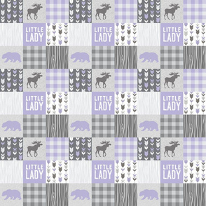 2" Little Lady Patchwork - lilac and grey