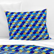 Moroccan Tiles //  Quatrefoil  tiles // blue & gold