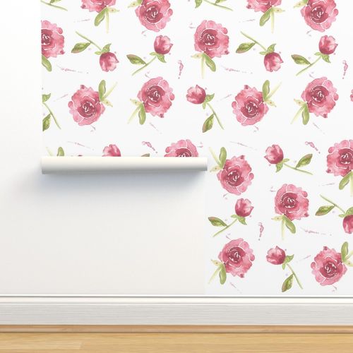 Wallpaper Watercolour Roses