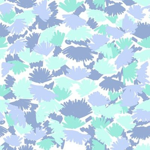 abstract mint and purple nursery fabric