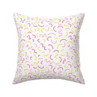 pink and yellow squiggle nursery 80s retro 90s fabric