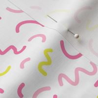 pink and yellow squiggle nursery 80s retro 90s fabric