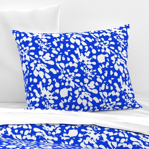 17-13C White Abstract floral clouds on Royal Blue_Miss Chiff Designs 