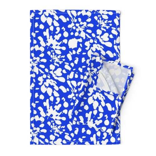 17-13C White Abstract floral clouds on Royal Blue_Miss Chiff Designs 