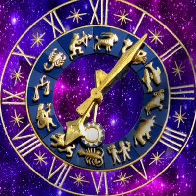 1 clocks time stars universe purple galaxy zodiac Horoscope Aries Taurus Gemini Cancer Leo Virgo Libra Scorpio Sagittarius Capricorn Aquarius Pisces astrology gold violet roman numerals cosmic cosmos planets galaxies nebulae night quasars lobsters twins c
