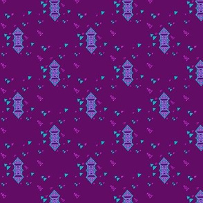 Tiny Geometric Purple Gypsy Genie Djinn