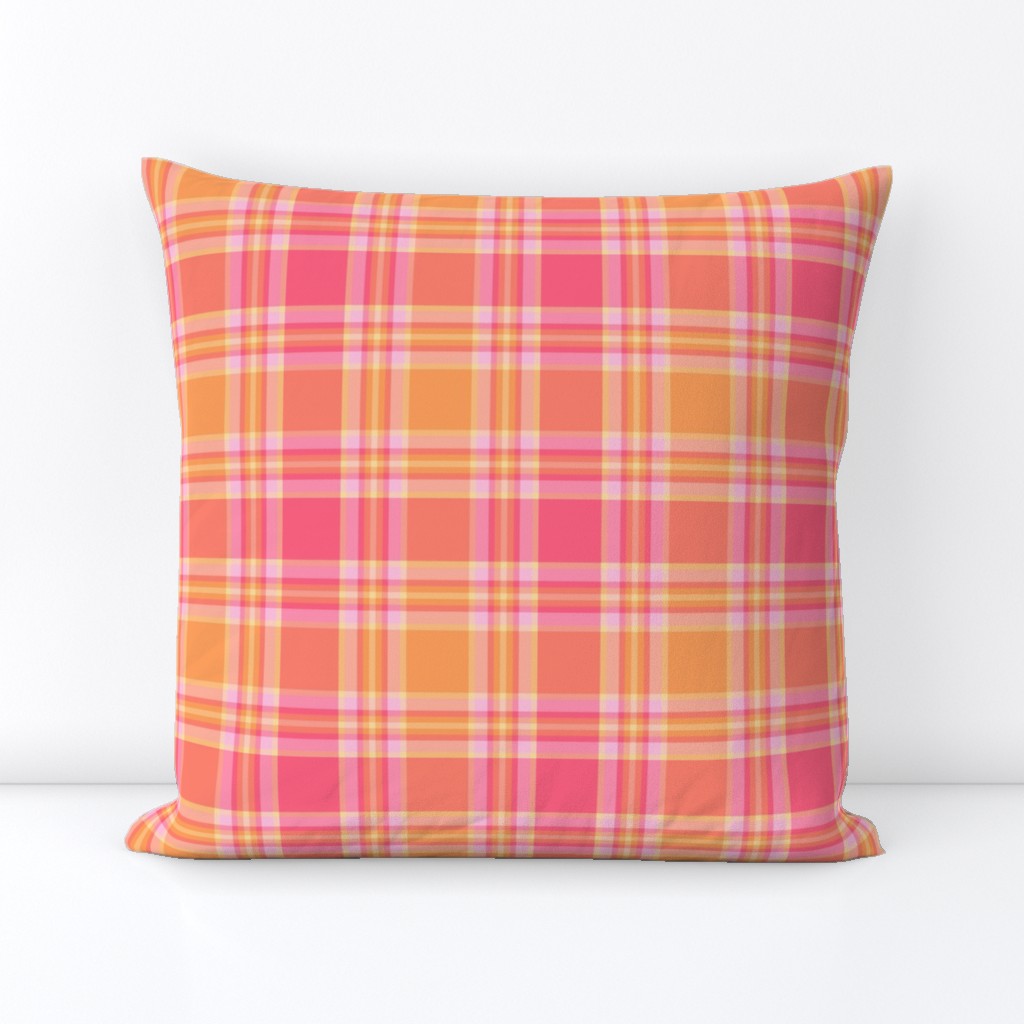 pink and orange plaid