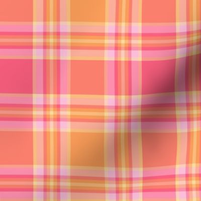 pink and orange plaid