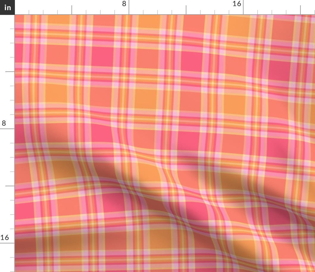 pink and orange plaid