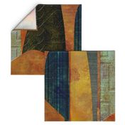 Mod abstract copper teal gold