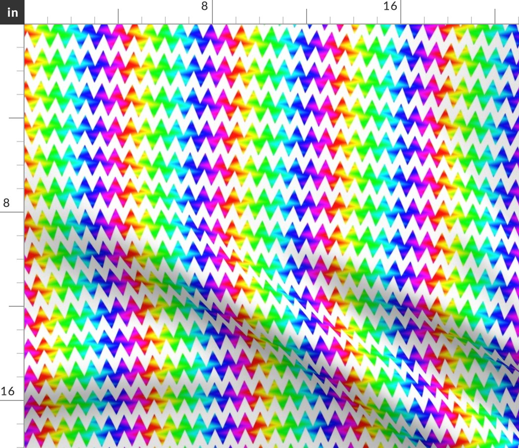 Rainbow Chevron Zigzag on White