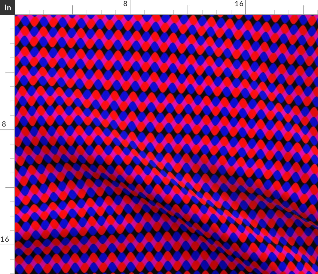 Interwoven Red and Blue Rickrack