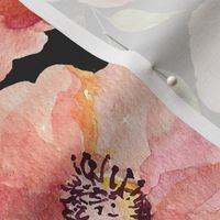 18" Floral Peach Rhapsody / Charcoal Black
