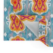 Blue purple and yellow ikat