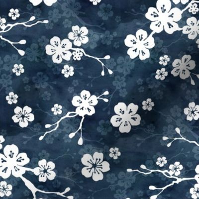 Navy blue cherry blossom