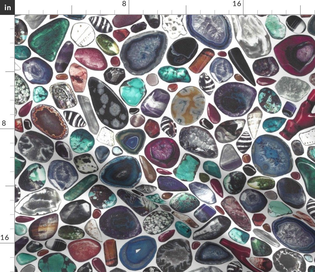 LARGE COLORFUL WHITE GEMSTONE COLLAGE