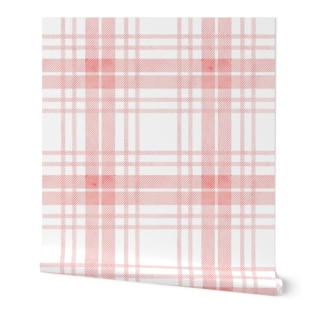 Pink watercolor plaid 