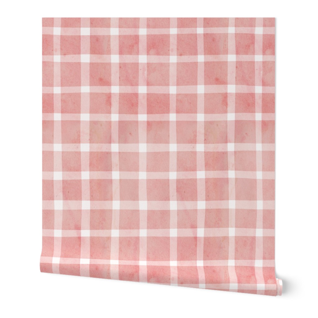 Pink watercolor check