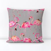 flamingo repeat on gray smaller