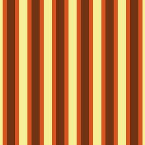 Desert Dreaming Stripe - Narrow Burnt Desert Sand Ribbons with Bands of Bush Brown and Jersey Butter
