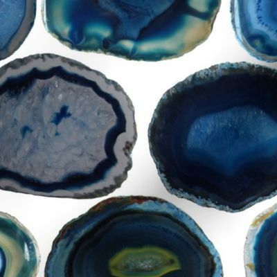 LARGE GREEN BLUE WHITE AGATE SLICES