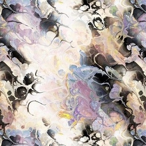 WATERCOLOR MARBLED PAPER AND INK OLIVE FRUIT DARK  MYSTERY FANTASY