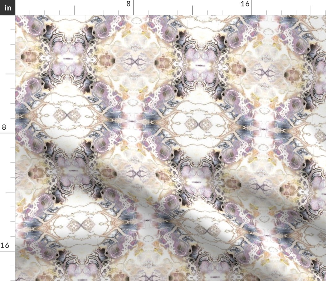 WATERCOLOR DAMASK MARBLE BEIGE MAUVE