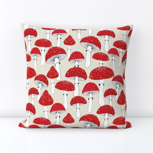 Fall Autum Mushrooms Throw Pillow Cover w Optional Insert by Spoonflower 