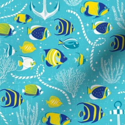 Deep Blue Sea - Nautical Fish Aqua