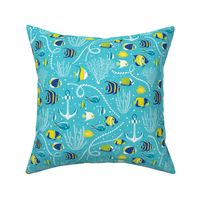 Deep Blue Sea - Nautical Fish Aqua