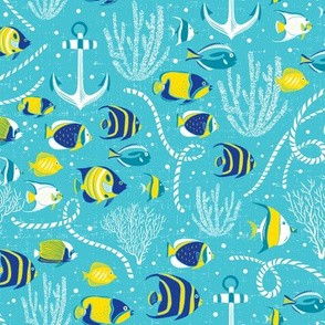 Deep Blue Sea - Nautical Fish Aqua