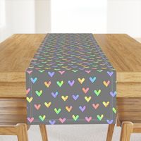 rainbow hearts on gray