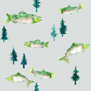 Pacific Northwest Salmon (Grey)