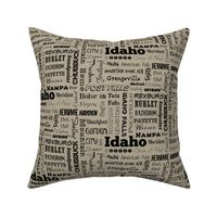 Idaho cities, taupe