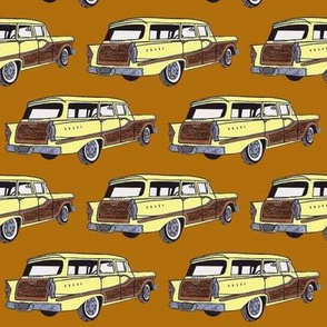 Yellow 1958 Edsel Bermuda on honey mustard background