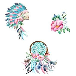 8" Aqua & Pink Boho Aztec MIX & MATCH