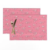 Japanese mount fuji woodland geometric nature asian prints pink girls