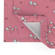 Japanese mount fuji woodland geometric nature asian prints pink girls