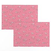 Japanese mount fuji woodland geometric nature asian prints pink girls