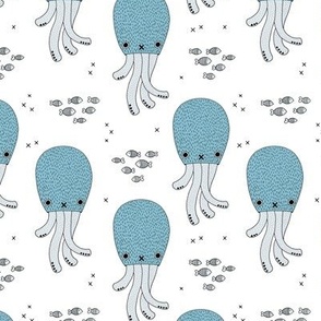 Magical under water world jelly fish octopus kids design blue boys