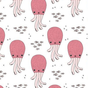 Magical under water world jelly fish octopus kids design pink