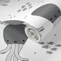 Magical under water world jelly fish octopus kids design gender neutral