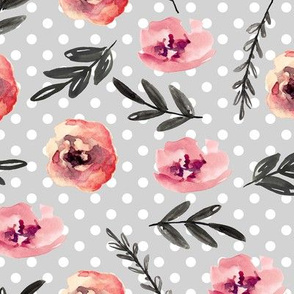 Vintage flowers polka dots