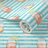 sweet tea - summer time drinks on blue stripes