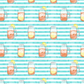 sweet tea - summer time drinks on blue stripes